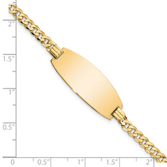 14k Polished Solid Chain/Solid Plate Curb Link Oval 27x11.5mm Plate 8 inch ID Bracelet