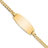 14k Polished Solid Chain/Solid Plate Curb Link Oval 27x11.5mm Plate 8 inch ID Bracelet