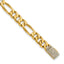 14k 1/2 carat Lab Grown Diamond VS+ F+ 8 inch 7mm Hand-Polished Figaro Link Bracelet