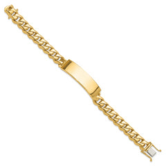 14k Hand-polished Solid Chain/Solid Plate Curb Link 48x14mm Plate 8 inch ID Bracelet