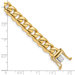 14K 20 inch 8.4mm Hand Polished Rounded Curb Link with Box Catch Clasp Chain