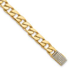 14k 1/2 carat Lab Grown Diamond VS+ F+ 8 inch 6.5mm Hand-Polished Fashion Link Bracelet
