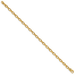 14K 8.25 inch 5mm Hand Polished Fancy Link with Lobster Clasp Bracelet