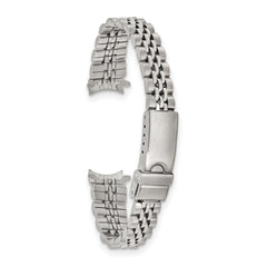 12mm, 14mm and 16mm Stainless Steel Jubilee Style Solid Link with Deployment Buckle 6.5 inch Watch Band