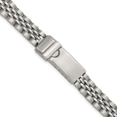 12mm, 14mm and 16mm Stainless Steel Jubilee Style Solid Link with Deployment Buckle 6.5 inch Watch Band