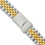 18mm, 20mm and 22mm Two-tone Stainless Steel Jubilee Style Solid Link with Deployment Buckle 7 inch Watch Band