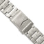 20mm Satin Finish Stainless Steel Folded Link Style with Fold Over Deployment Buckle 7.5 inch Watch Band