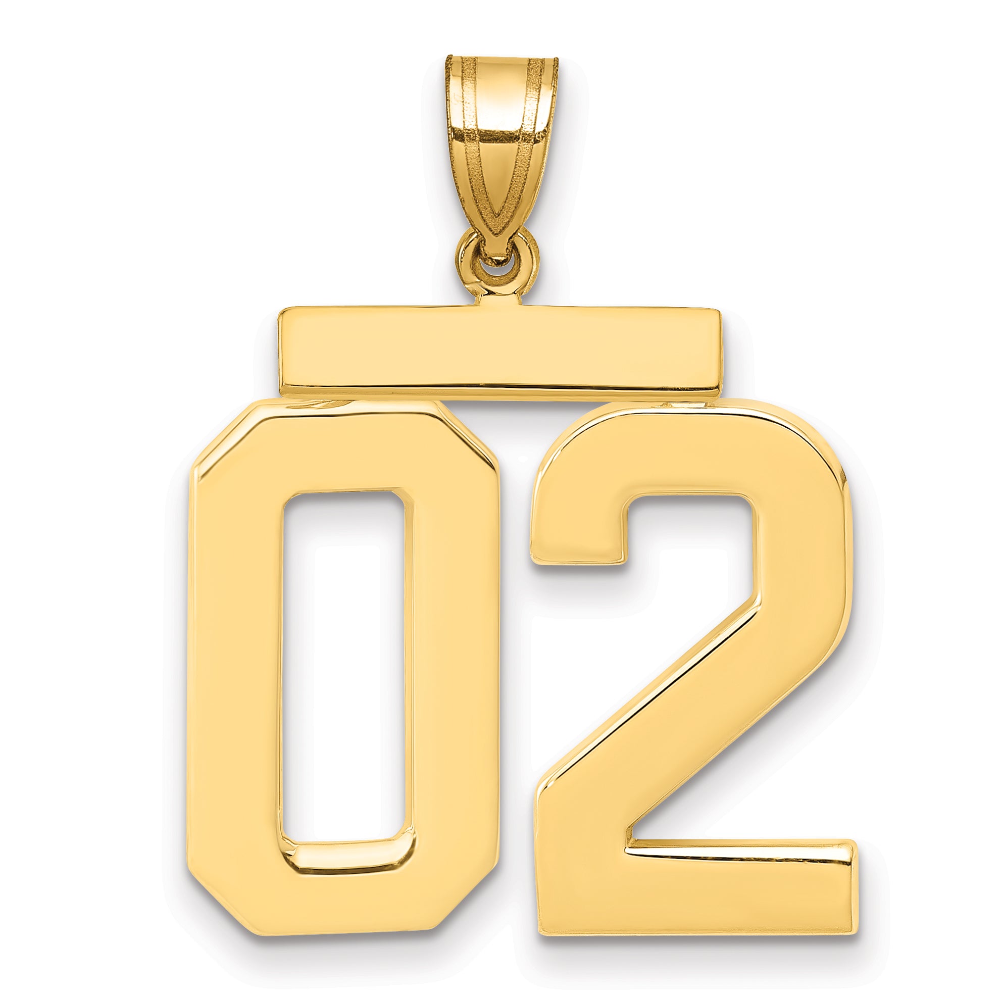10k Large Polished Number 02 Charm