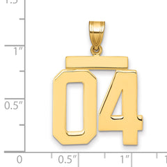10k Large Polished Number 04 Charm