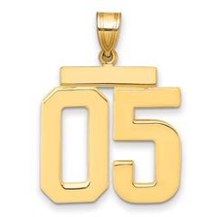 10k Large Polished Number 05 Charm