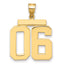 10k Large Polished Number 06 Charm