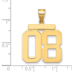10k Large Polished Number 08 Charm