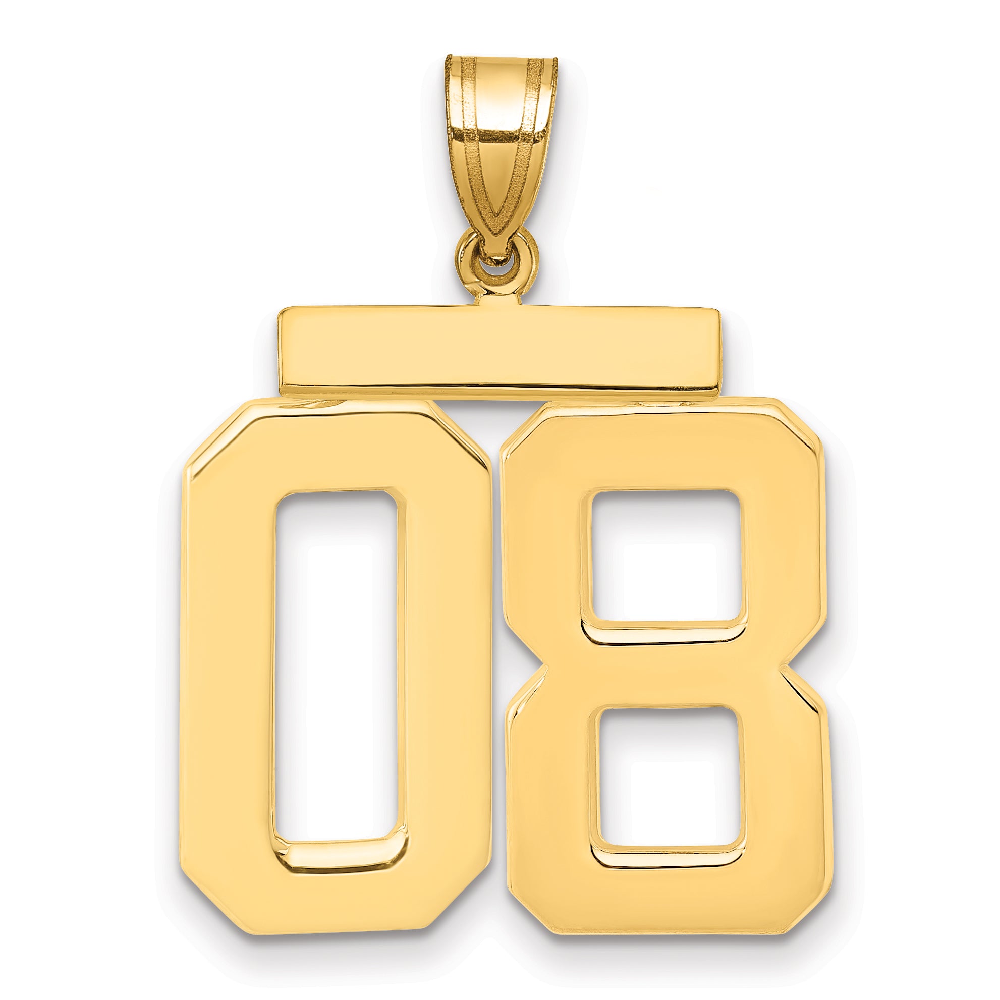 10k Large Polished Number 08 Charm