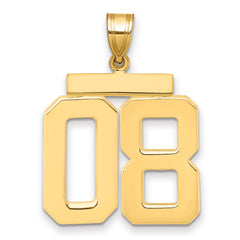 10k Large Polished Number 08 Charm