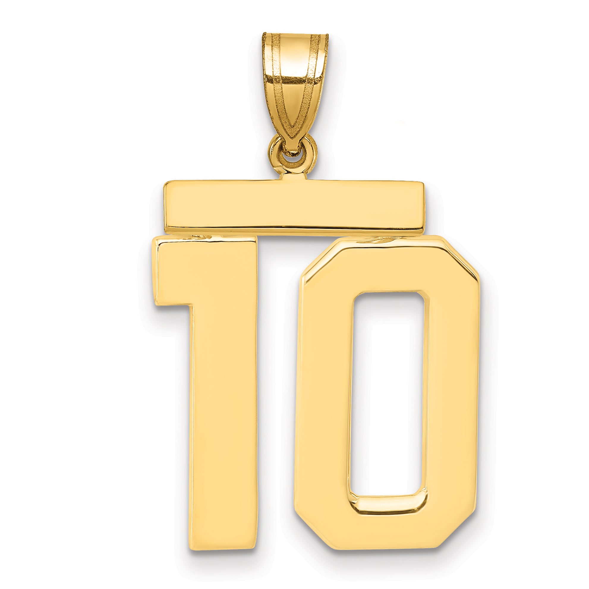 10k Large Polished Number 10 Charm