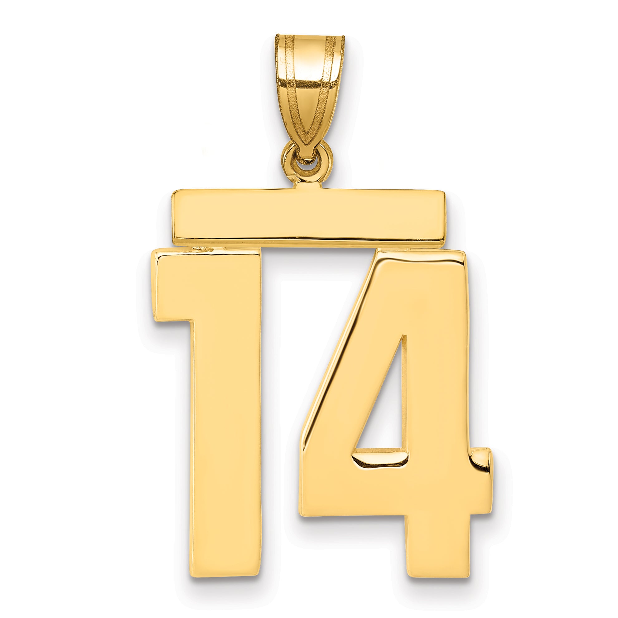 10k Large Polished Number 14 Charm