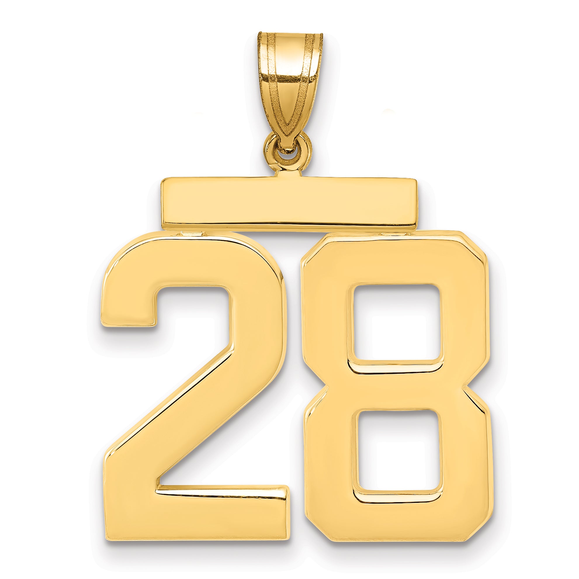 10k Large Polished Number 28 Charm