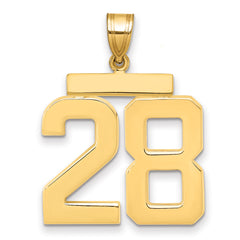 10k Large Polished Number 28 Charm