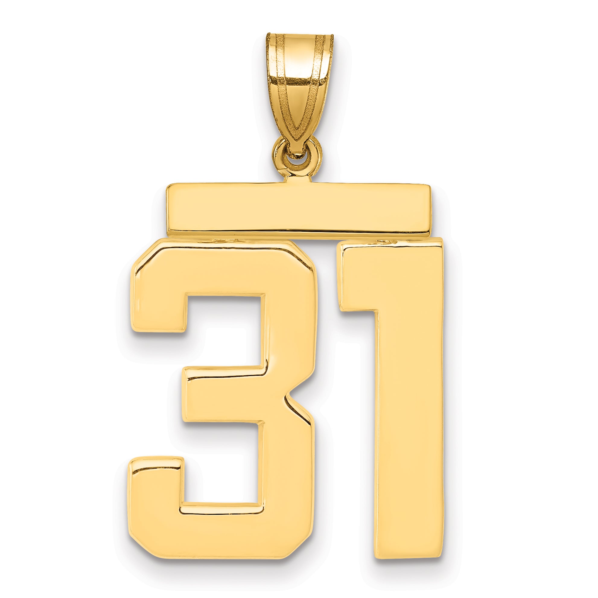 10k Large Polished Number 31 Charm