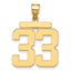 10k Large Polished Number 33 Charm