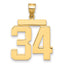 10K Yellow Gold Polished Large Number 34 Charm