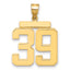 14k Large Polished Number 39 Charm