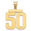 14k Large Polished Number 50 Charm