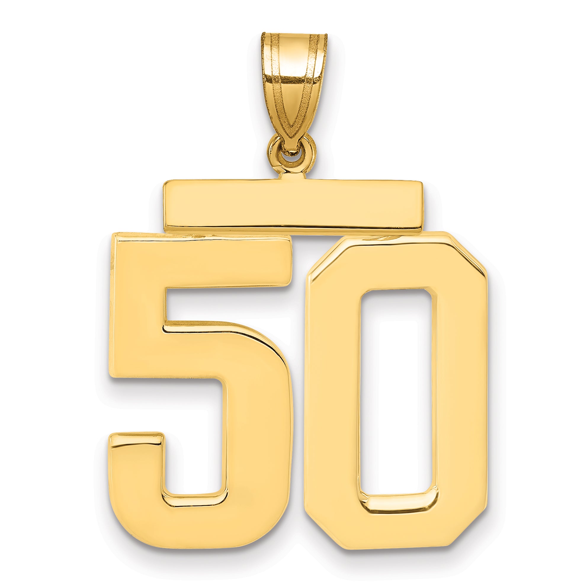 10k Large Polished Number 50 Charm