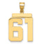 10K Yellow Gold Polished Large Number 61 Charm