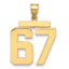 10K Yellow Gold Polished Large Number 67 Charm