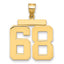 10K Yellow Gold Polished Large Number 68 Charm