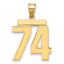 14k Large Polished Number 74 Charm