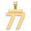10K Yellow Gold Polished Large Number 77 Charm