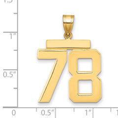 10k Large Polished Number 78 Charm