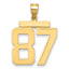 10K Yellow Gold Polished Large Number 87 Charm
