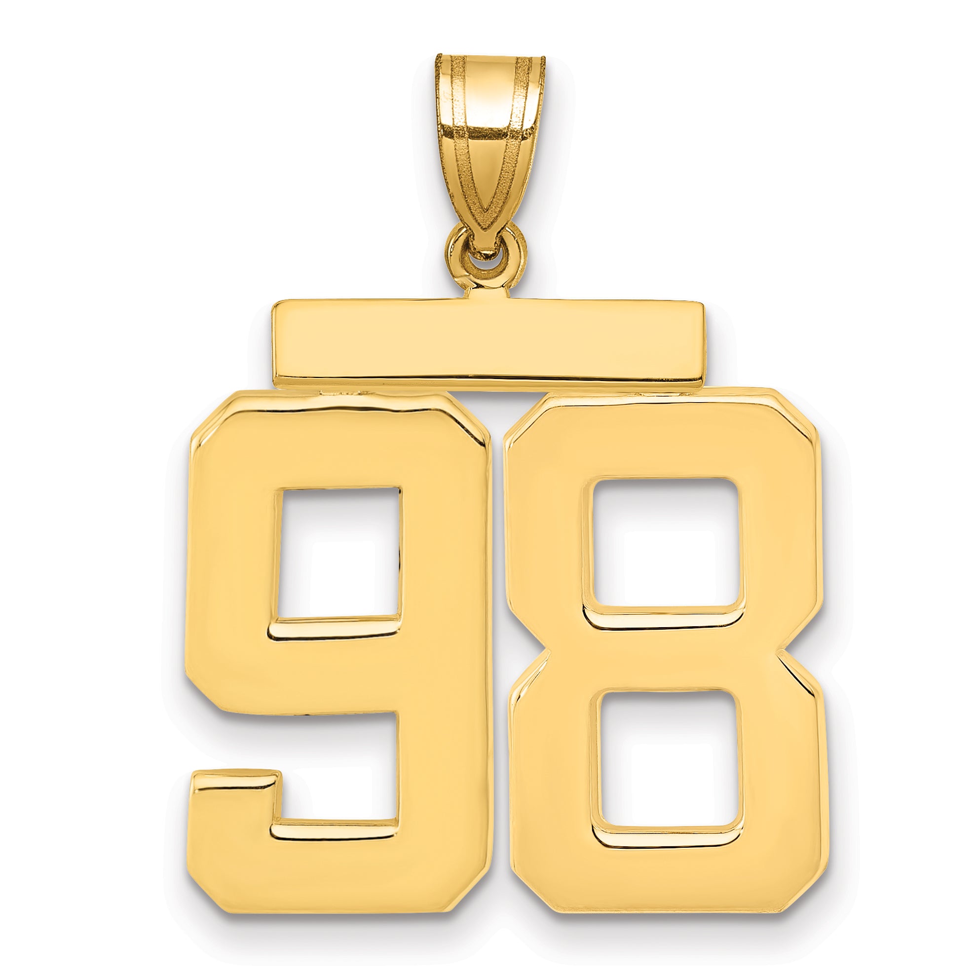 10k Large Polished Number 98 Charm