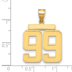10k Large Polished Number 99 Charm