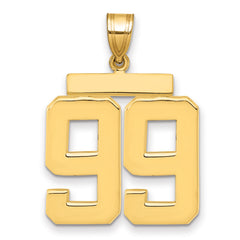 10k Large Polished Number 99 Charm