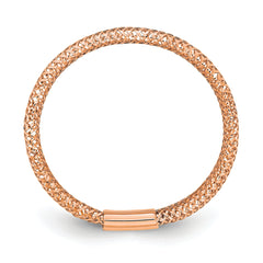 14k with Rose Gold Plating Polished/Textured Stretch Ring