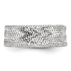 14k w/White Rhodium-plating Stretch Ring