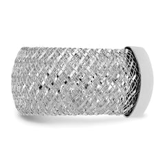 14K with White Rhodium Plating Stretch Ring