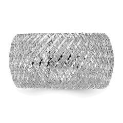 14K with White Rhodium Plating Stretch Ring