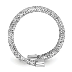 14K w/Rhodium Mesh Bypass Stretch Ring