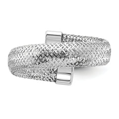 14K w/Rhodium Mesh Bypass Stretch Ring