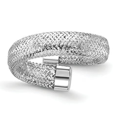 14K w/Rhodium Mesh Bypass Stretch Ring
