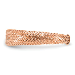 14K with Rose Gold Plating Mesh Tapered Stretch Ring