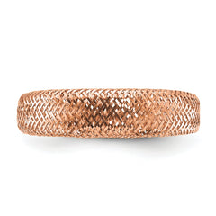 14K with Rose Gold Plating Mesh Tapered Stretch Ring