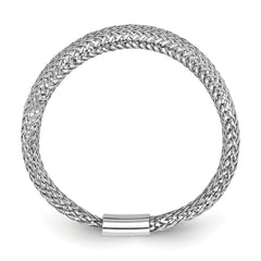 14K w/Rhodium Mesh Tapered Stretch Ring