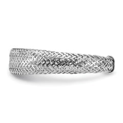 14K w/Rhodium Mesh Tapered Stretch Ring