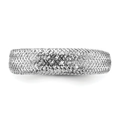 14K w/Rhodium Mesh Tapered Stretch Ring